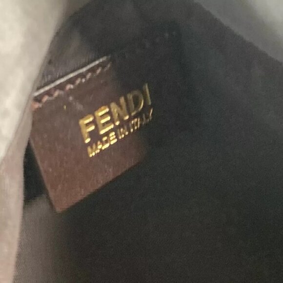 FENDI Bag Shoulder Bag Tote Bag Logo FF Chain Shoulder Bag Leather gray - Picture 10 of 16